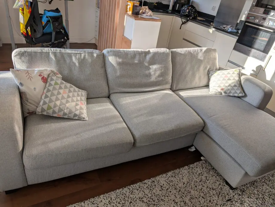 DFS Silver Layla sofa L-shaped 3 seater