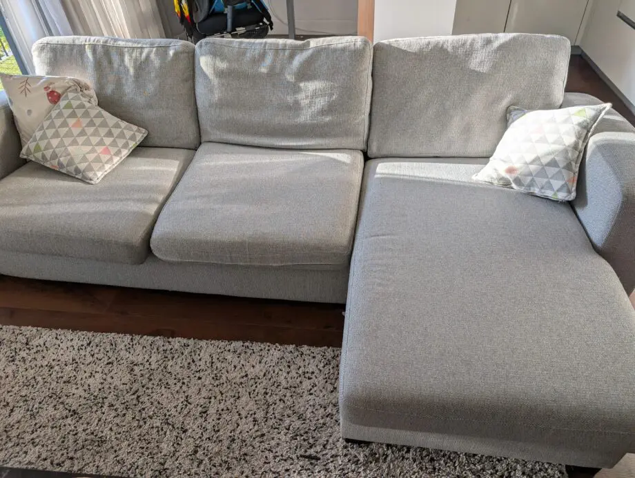 DFS Silver Layla sofa L-shaped 3 seater