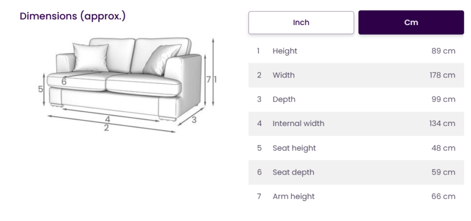 DFS Freya 2 Seater Sofa (Grey)