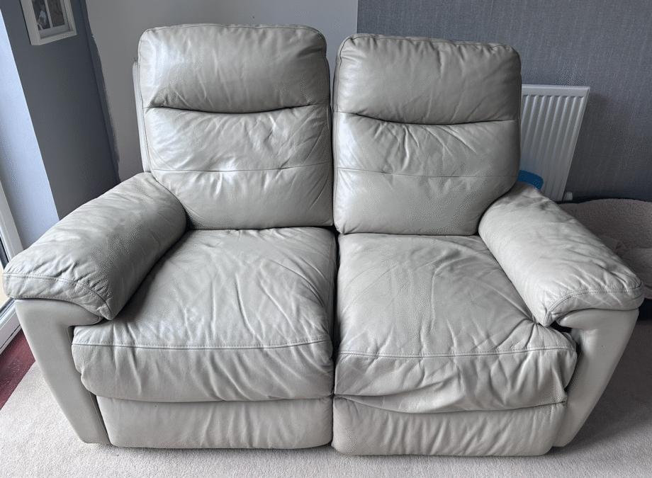 Harveys + Beige/Oatmeal +Leather Sofas