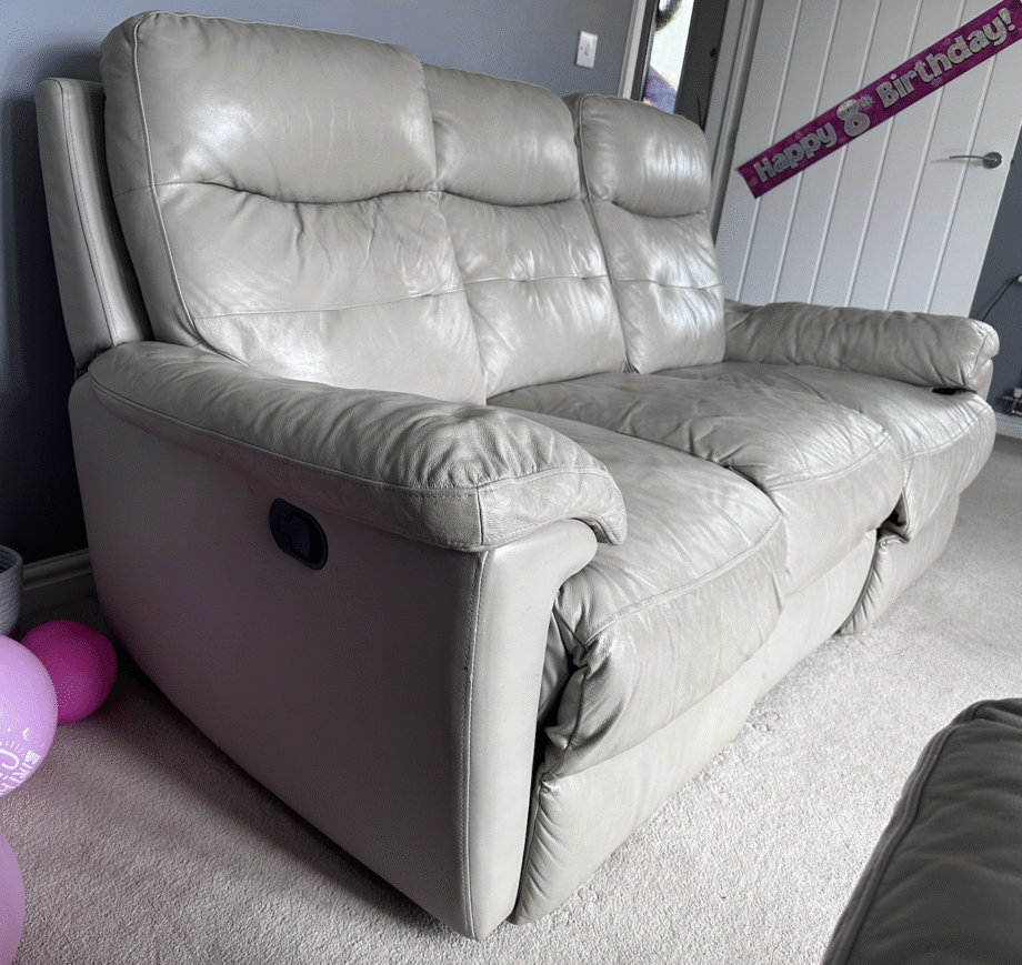 Harveys + Beige/Oatmeal +Leather Sofas