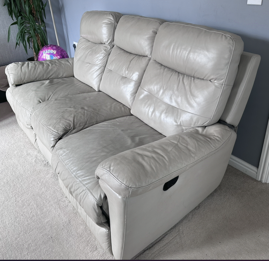 Harveys + Beige/Oatmeal +Leather Sofas