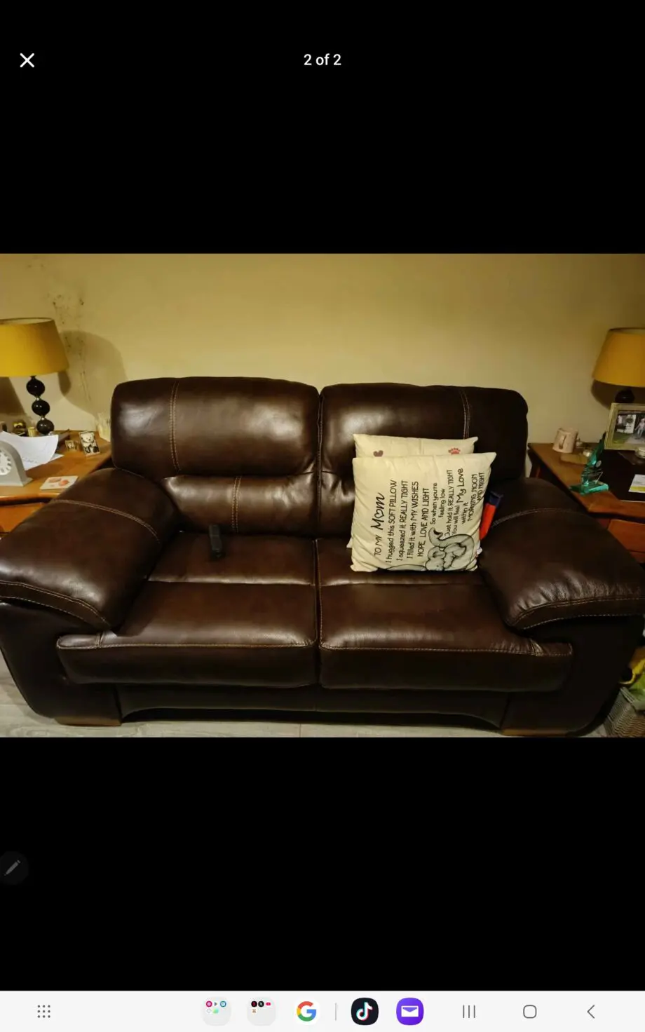 Leather sofa 2 seater and leather armchair