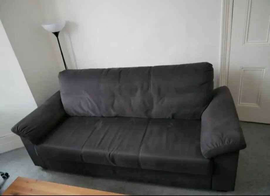 Dark Grey Charcoal Three Seater Sofa
