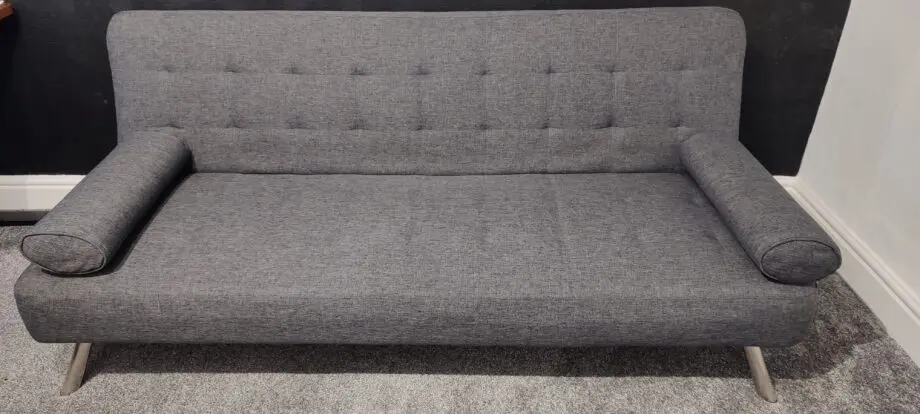 Simeon 3 Seater Upholstered Sleeper - Modern Pebble Grey