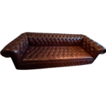 Dark brown Chesterfield sofas, 3 seater & 2 seater