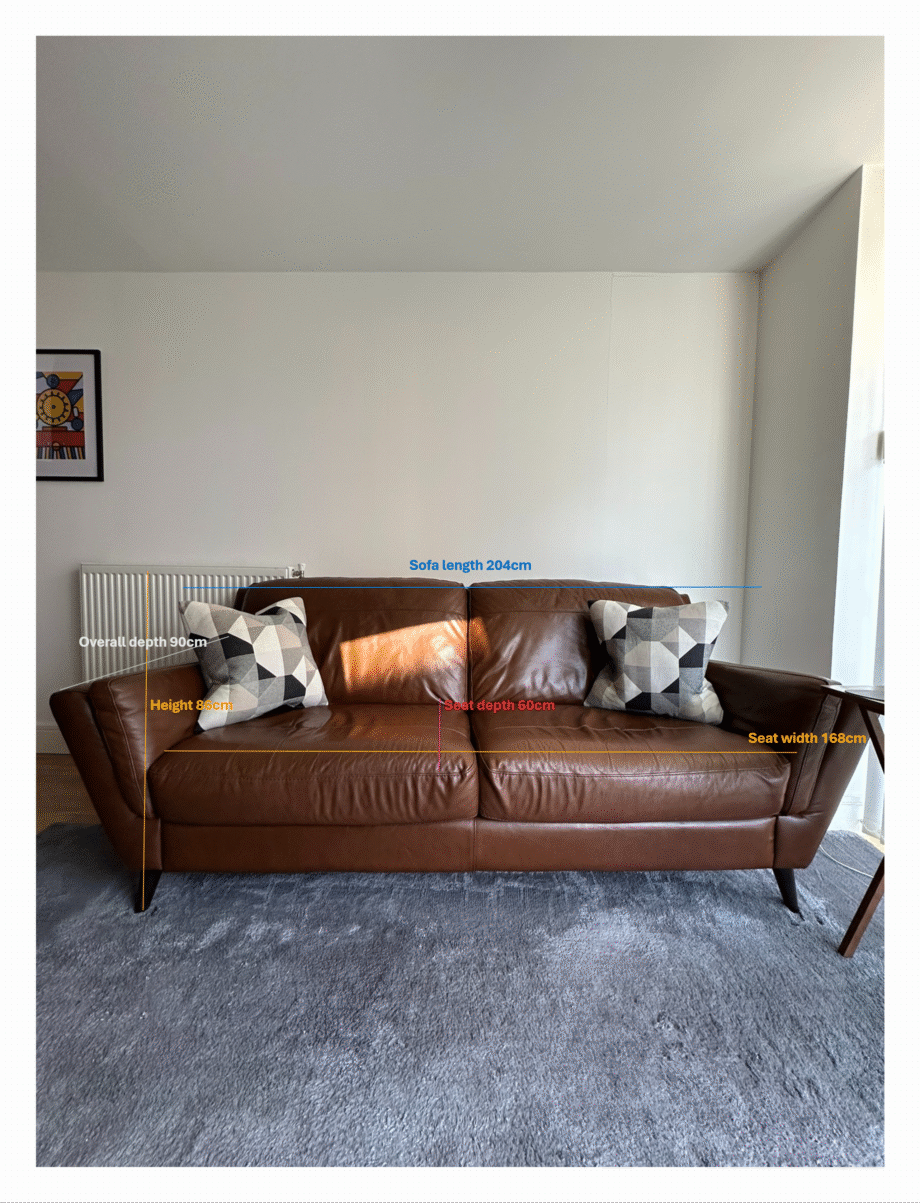 3 seater sofology fellini brown