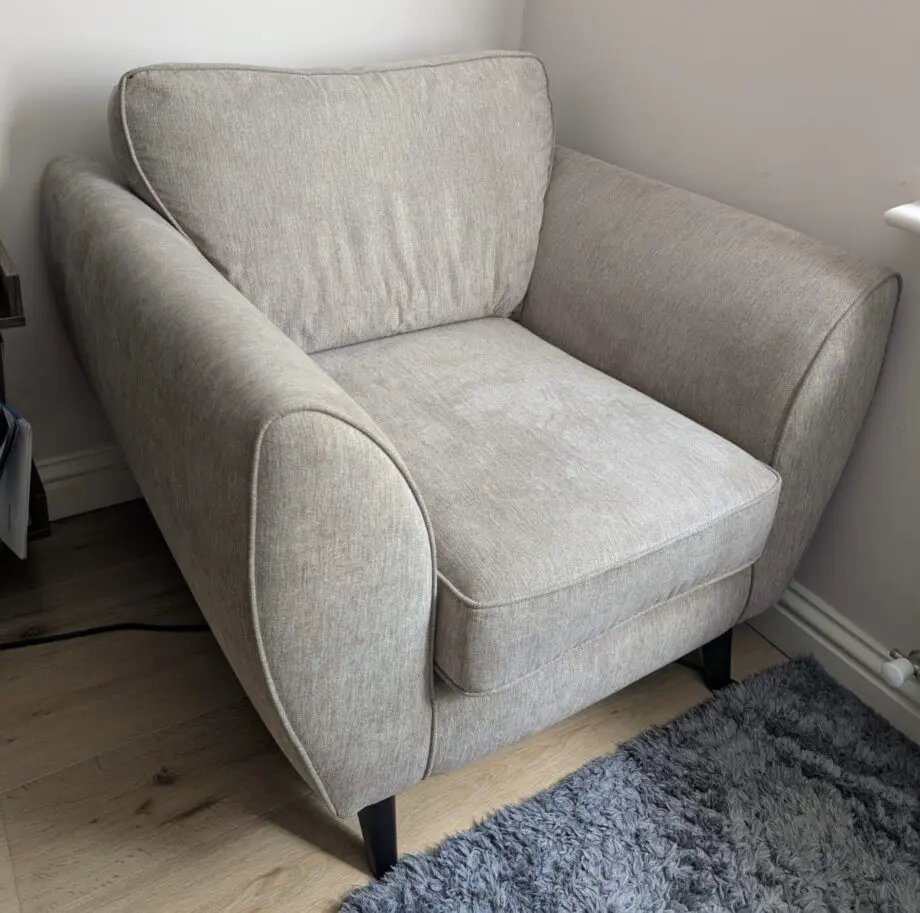 DFS Grey Aurora Matching Sofa Armchair Set