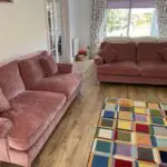 3 Seater & 4 Seater Made by Roseland, Style name is Alfie. Material is Chennile Colour is Blush (like a plum colour)