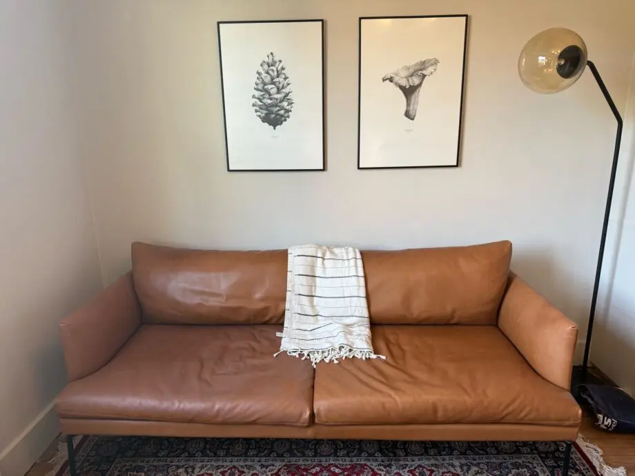 Heal’s leather sofa