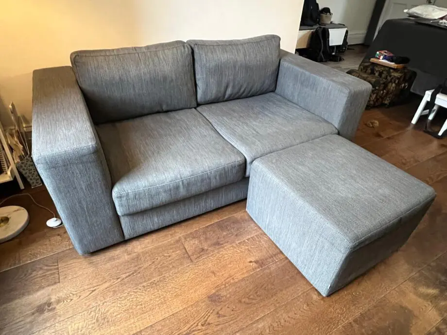 BoConcept Celano Sofa Dark Grey & Boxy Footstool