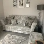 Sofology silver fairmont 3 seater sofas X2 including footstool