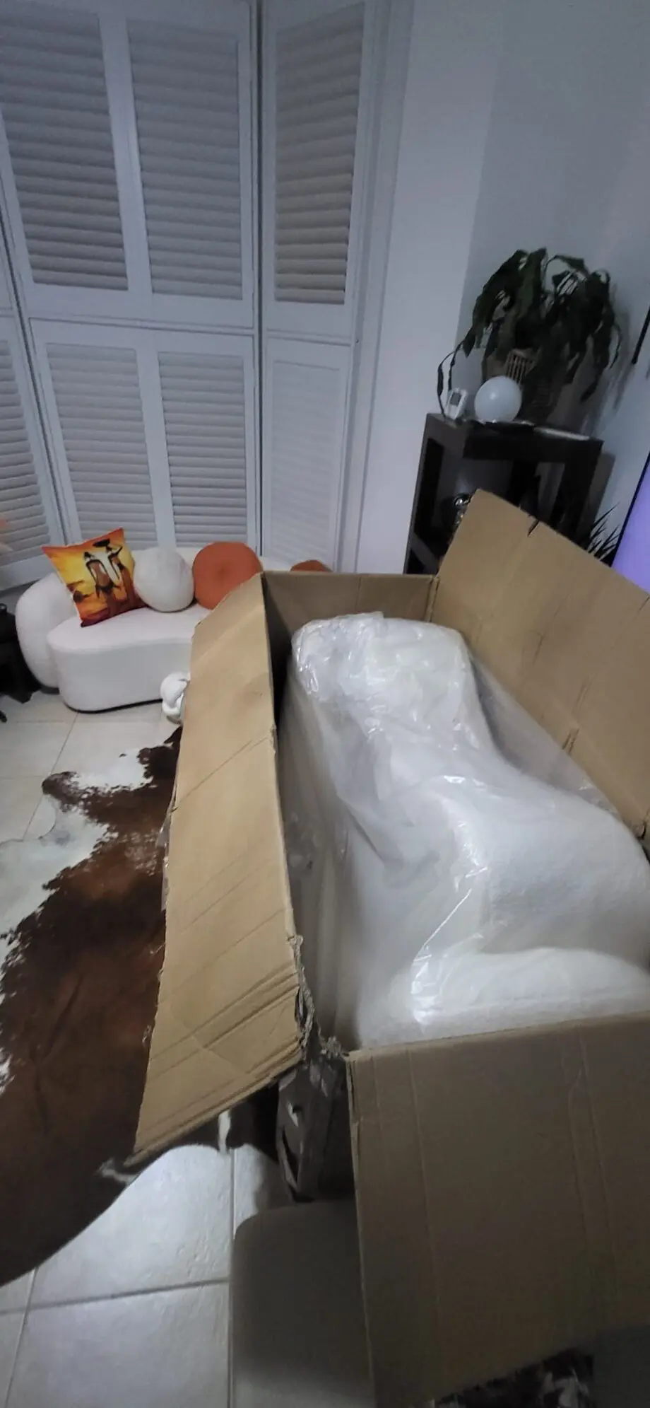 Brand New White Teddy Scandinavian Curved Sofa
