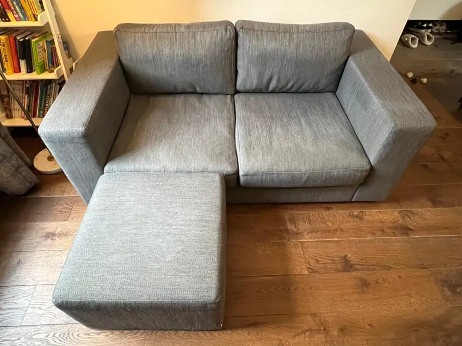 BoConcept Celano Sofa Dark Grey & Boxy Footstool