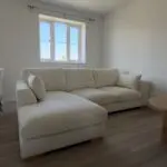 DFS Ivory Left Hand Facing Small Chaise End Sofa