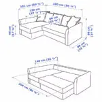 Grey IKEA HOLMSUND corner sofa-bed