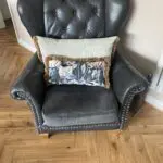 4 seater sofa with reading chair and footstool