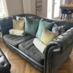 4 seater sofa with reading chair and footstool