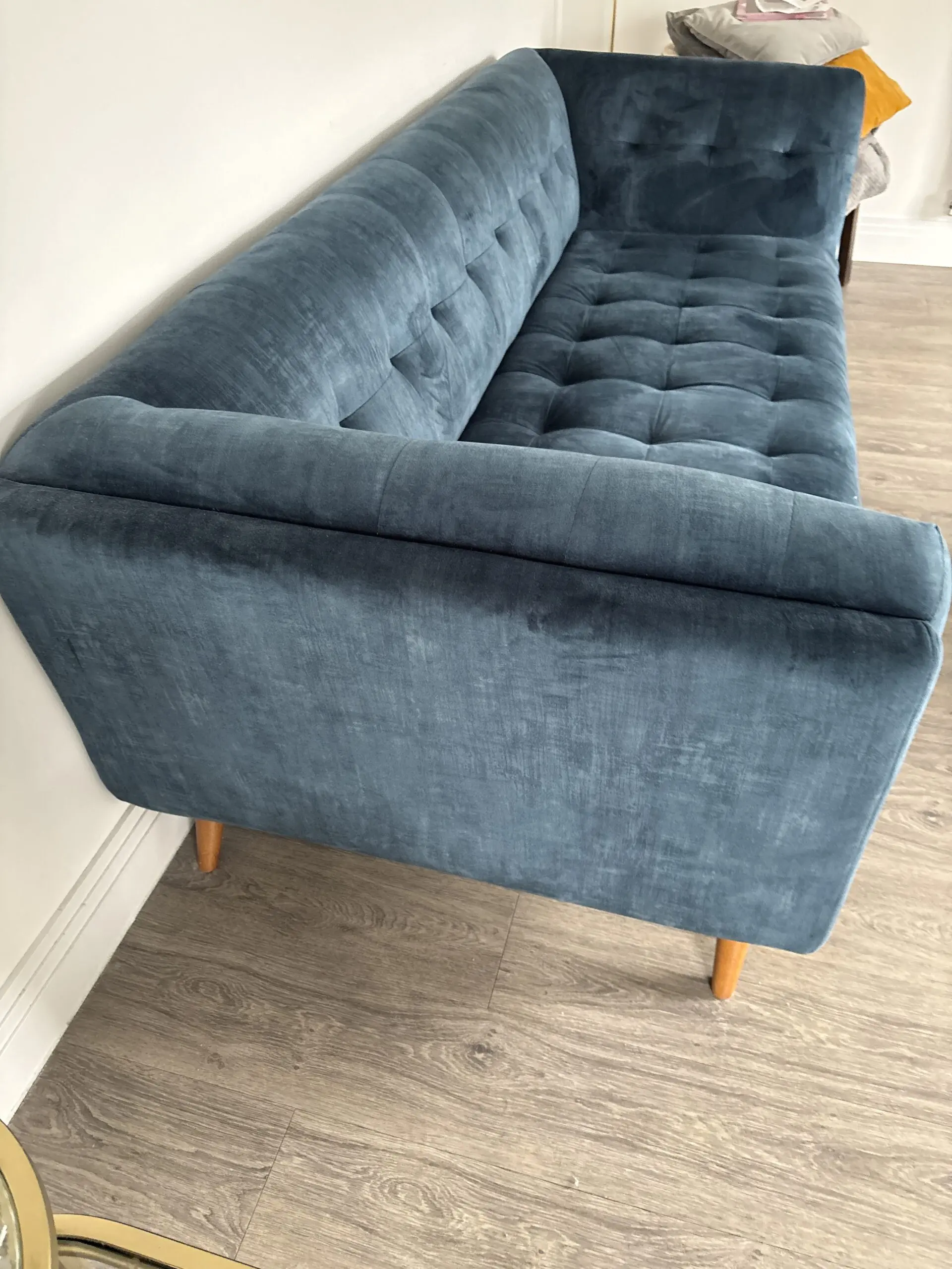 Furniture Village Rene seater sofa matching large footstool in