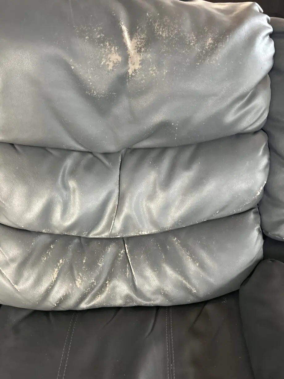 Grey corner sofa, leather
