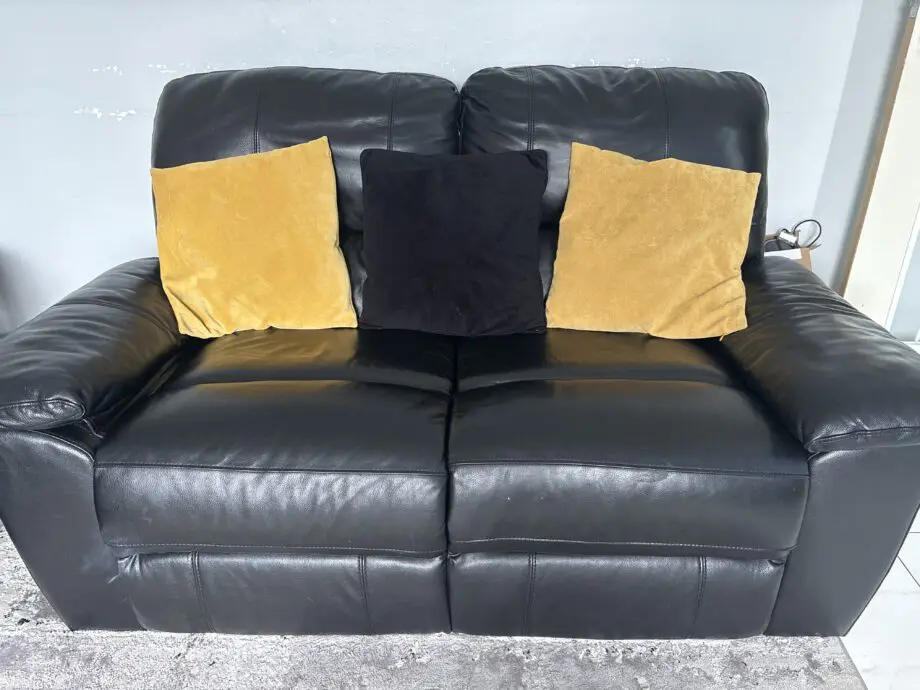 Faux leather black sofa
