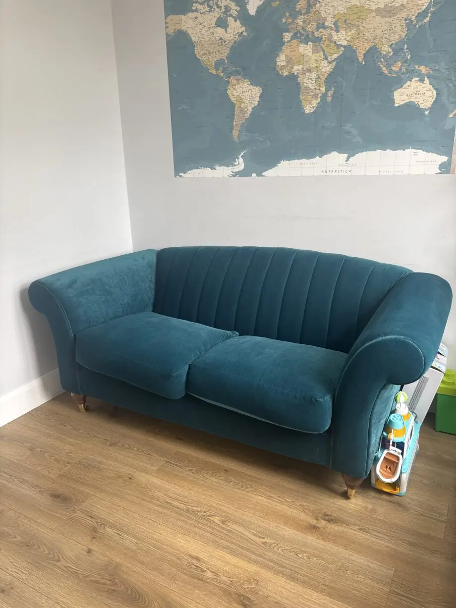 Swoon Kingfisher Velvet Two Seater Sofa