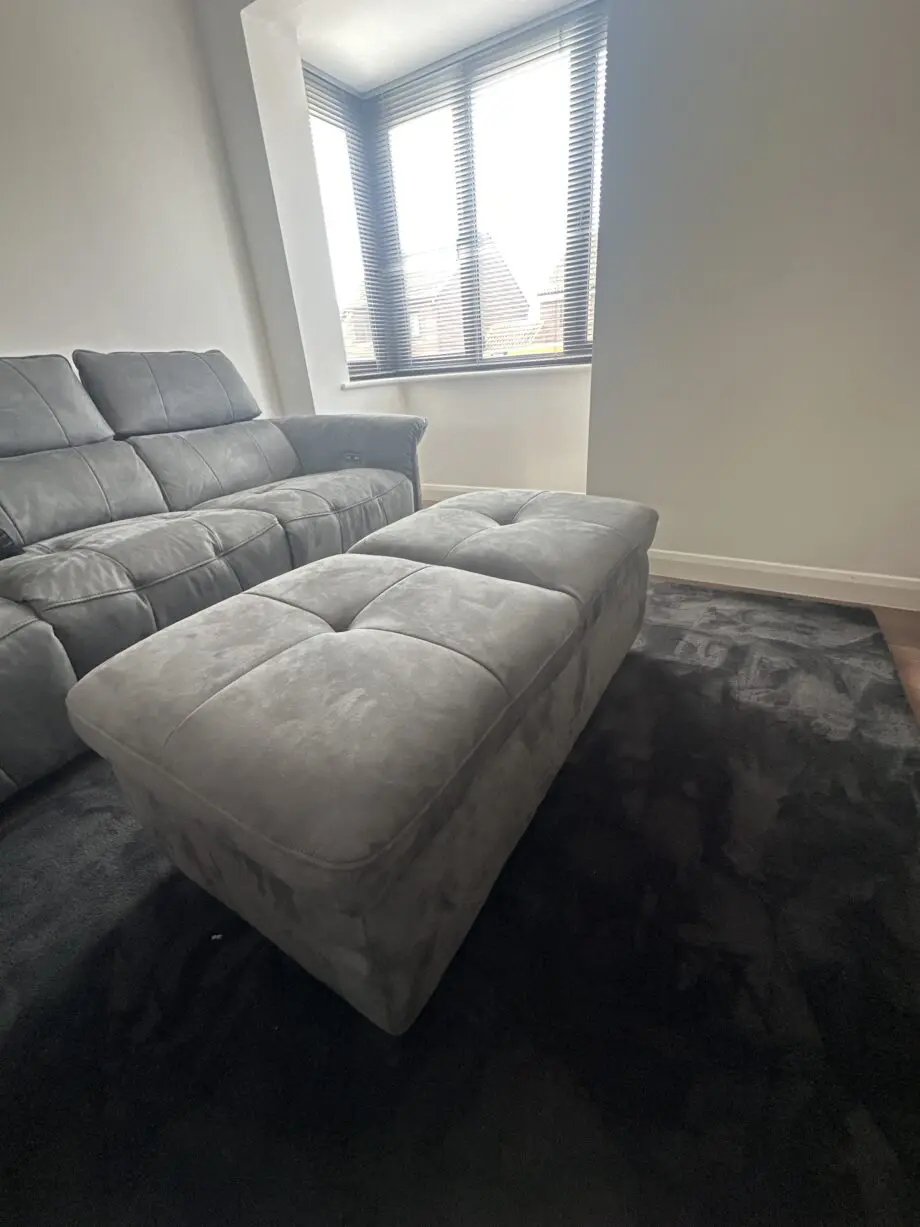 Sofology Cadenza sofa and footstool lead grey