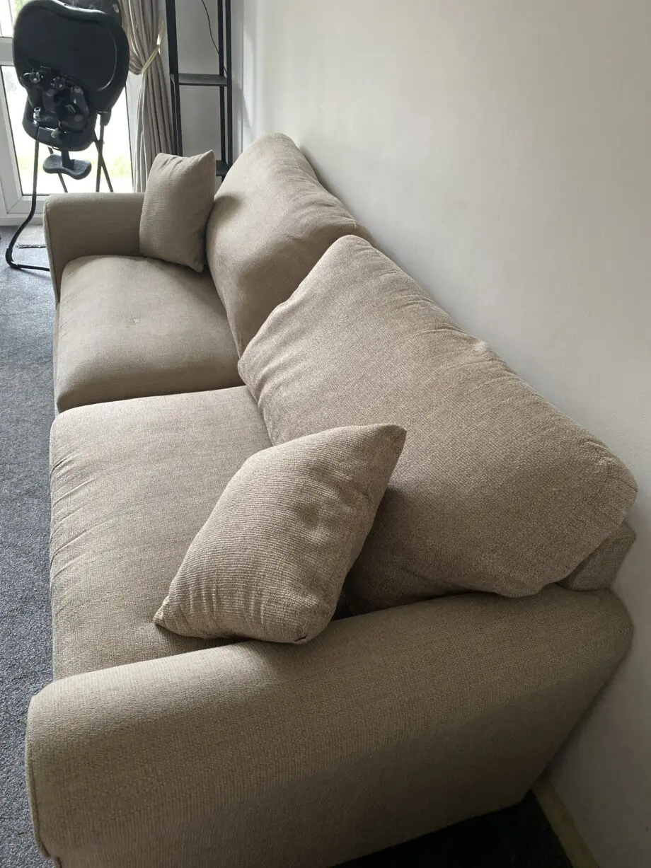 Argos Home Lisbon Fabric 4 Seater Sofa - Stone