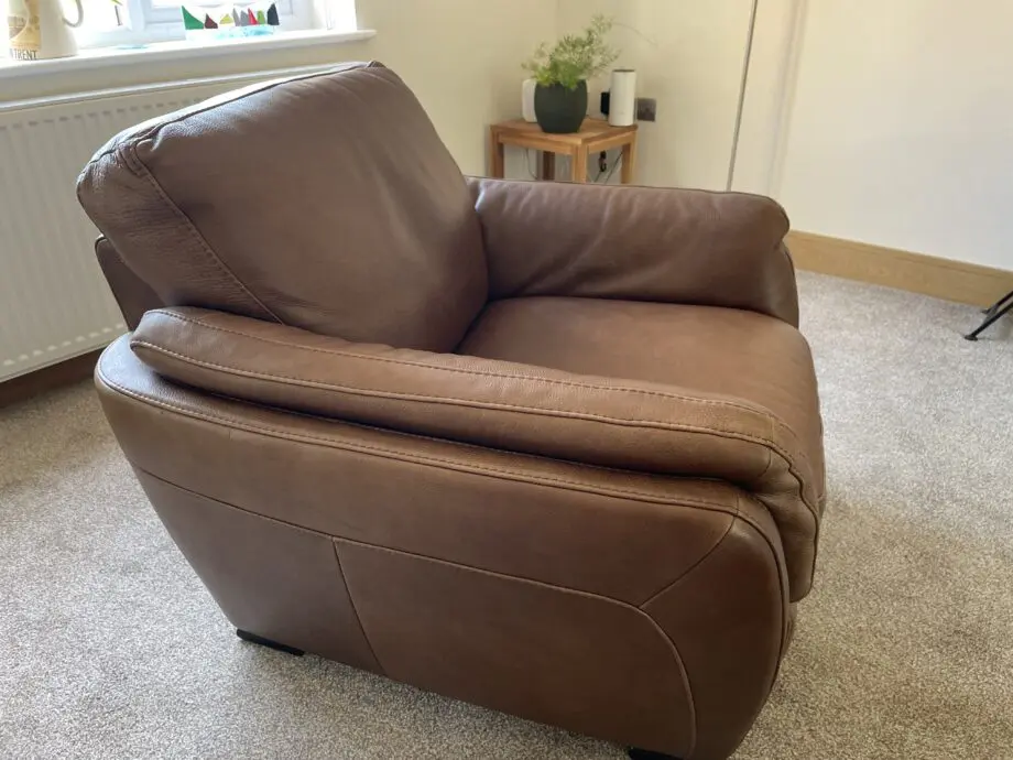 Barker and Stonehouse, Natuzzi Carmelo, Brown leather sofa and 2 chairs