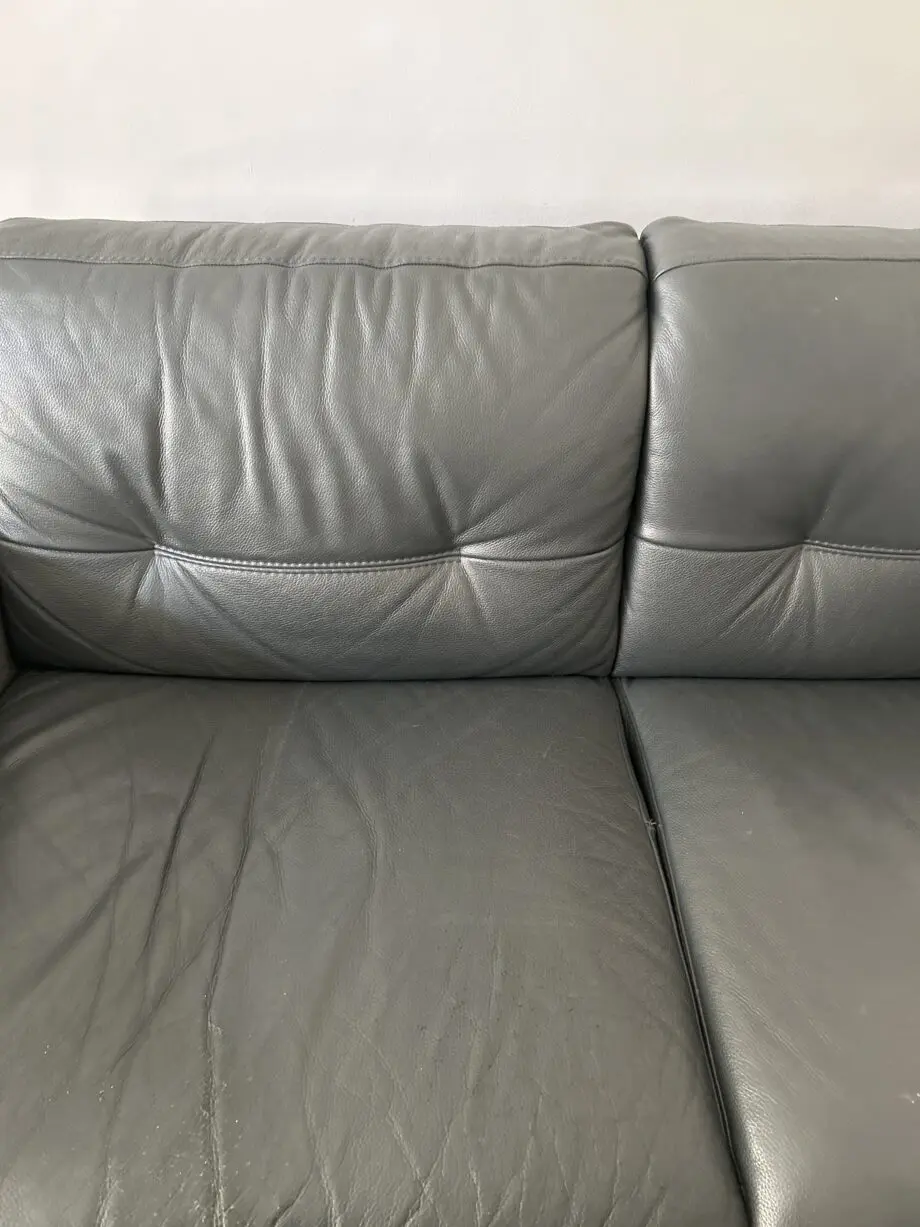 Leather dark grey leather sofa