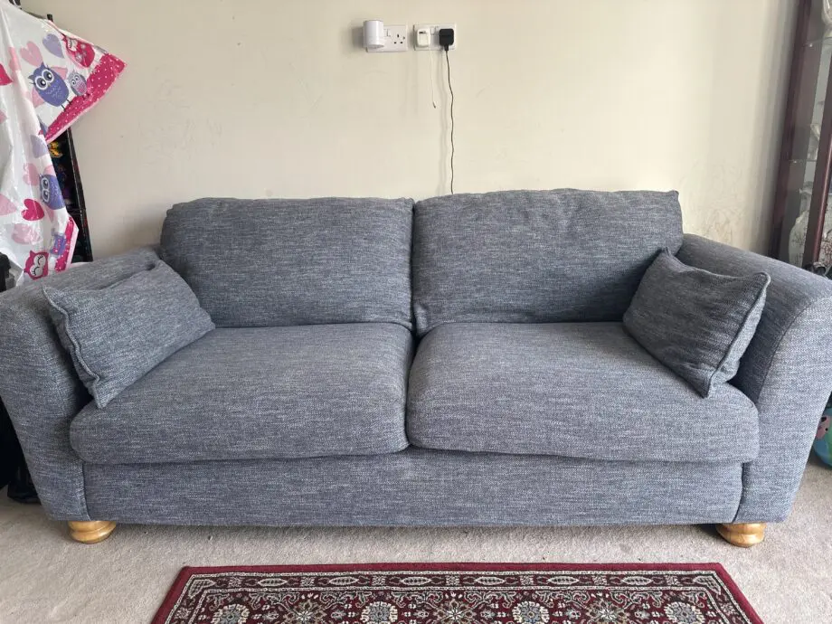 Gryeish Blue 3 seater sofa from oak furniture land