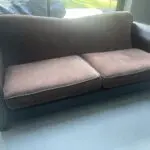 Large DFS 3 seater leather and fabric sofa