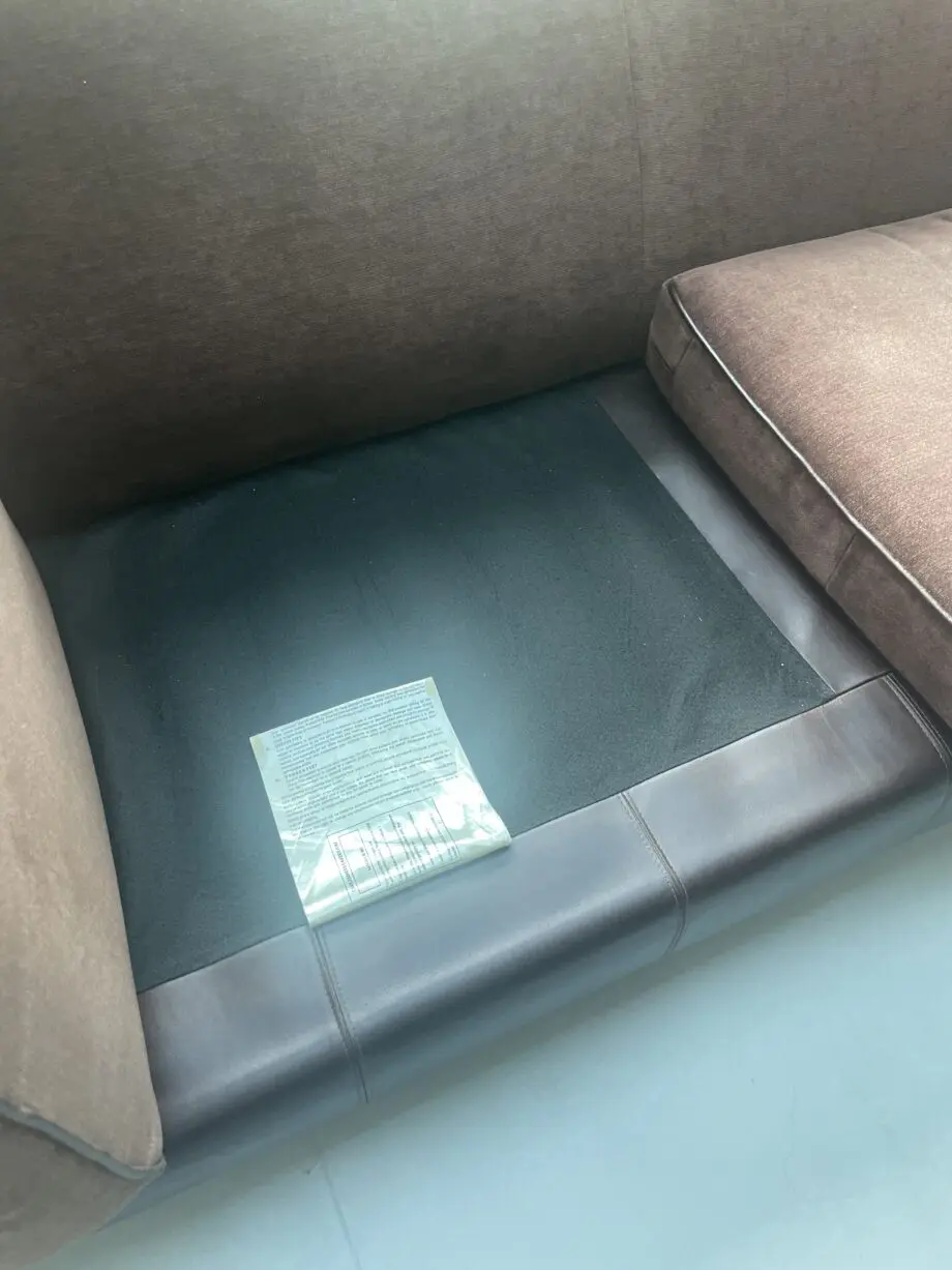 Large DFS 3 seater leather and fabric sofa