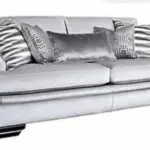 Duresta Bardot Large 3 seater sofa Hand made fabric sofa silver/light grey Romford, London
