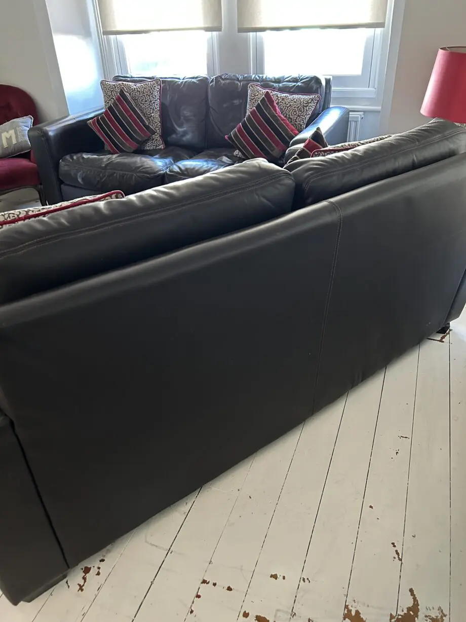 Very Good Condition Brown Leather Sofa Set