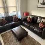 Very Good Condition Brown Leather Sofa Set