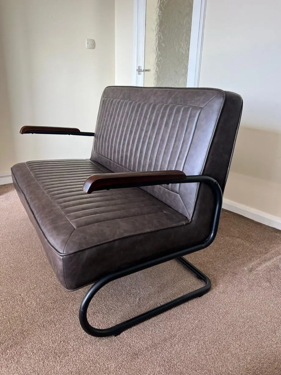 Faux leather 2 seater sofa and chair