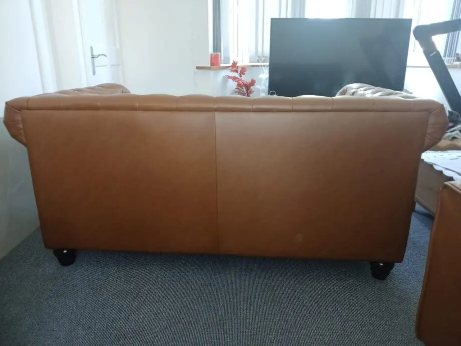 Furniture and choice Hampton Tan 2 Seater Chesterfield Sofa