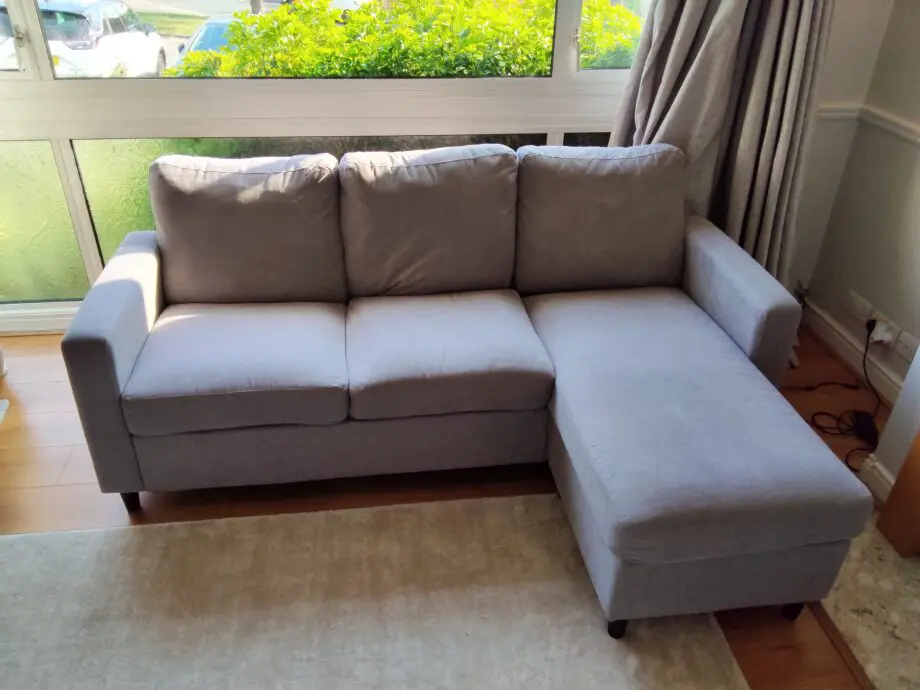 Modern Grey Sectional Sofa with Chaise Lounge - Excellent Condition