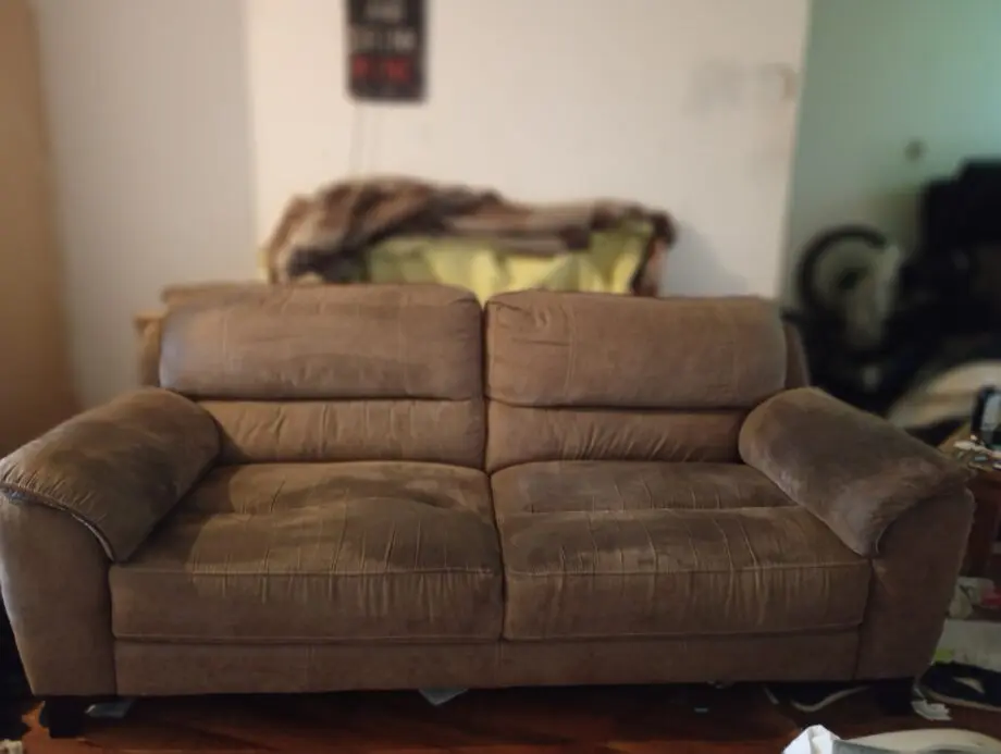 Three piece sofa and armchair
