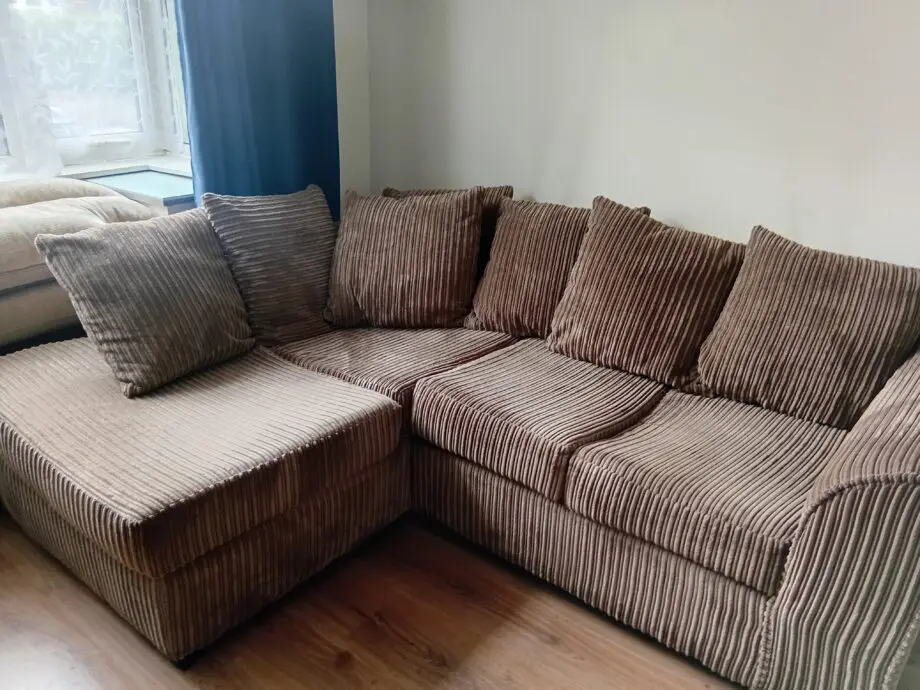 Beige Chicago Jumbo Cord Corner Sofa