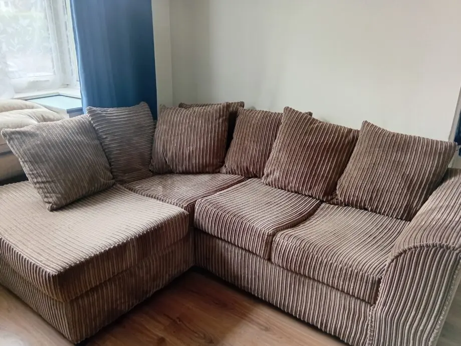Beige Chicago Jumbo Cord Corner Sofa