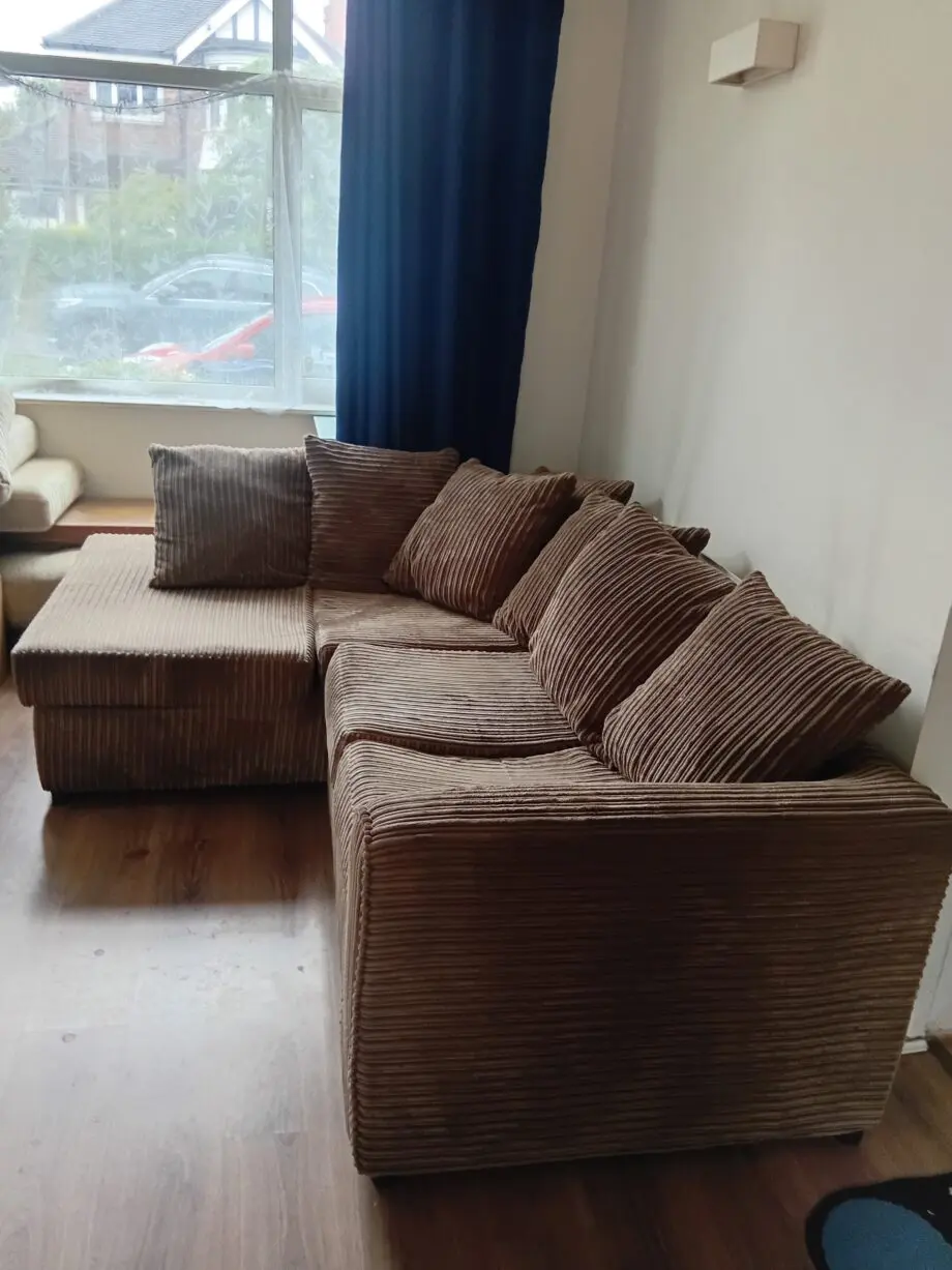 Beige Chicago Jumbo Cord Corner Sofa