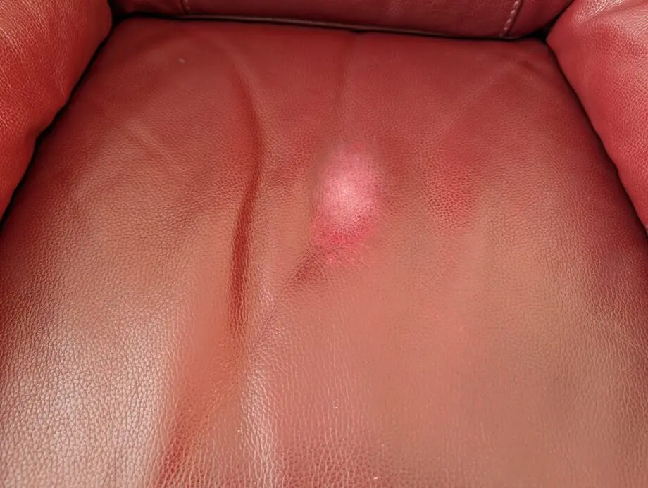 DFS Red leather/suede 2 seater sofa + chair