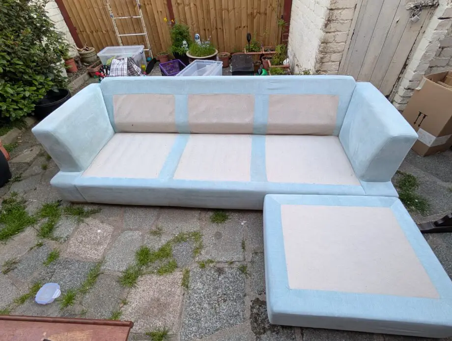 Four Seater Corner Sofa - Light Blue
