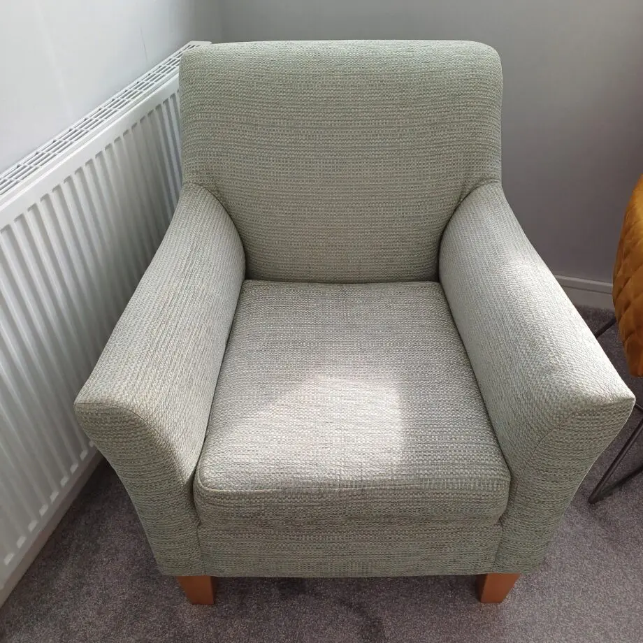 John Lewis single green chair