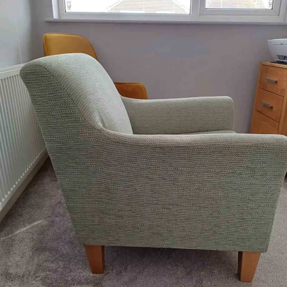 John Lewis single green chair