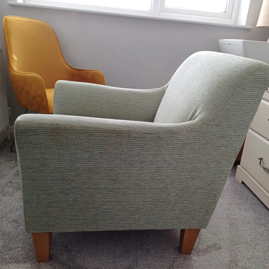 John Lewis single green chair