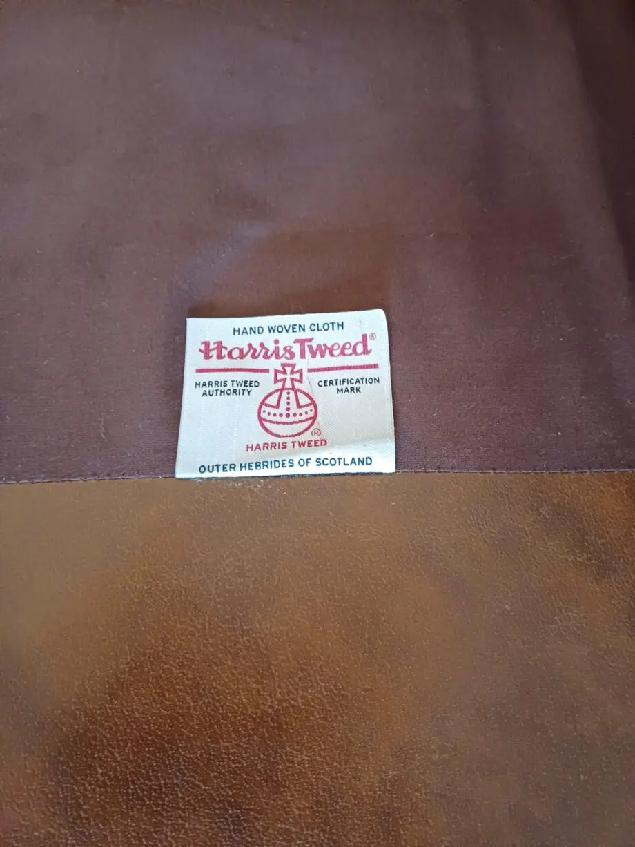 Tetrad leather and tweed sofa
