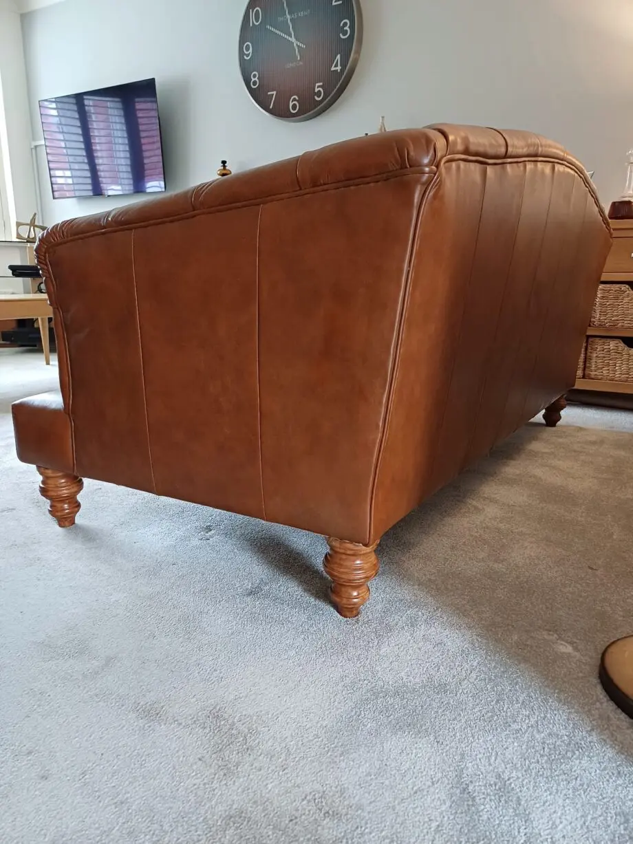 Tetrad leather and tweed sofa